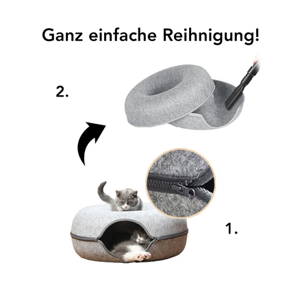 Gemütlicher Katzendonut